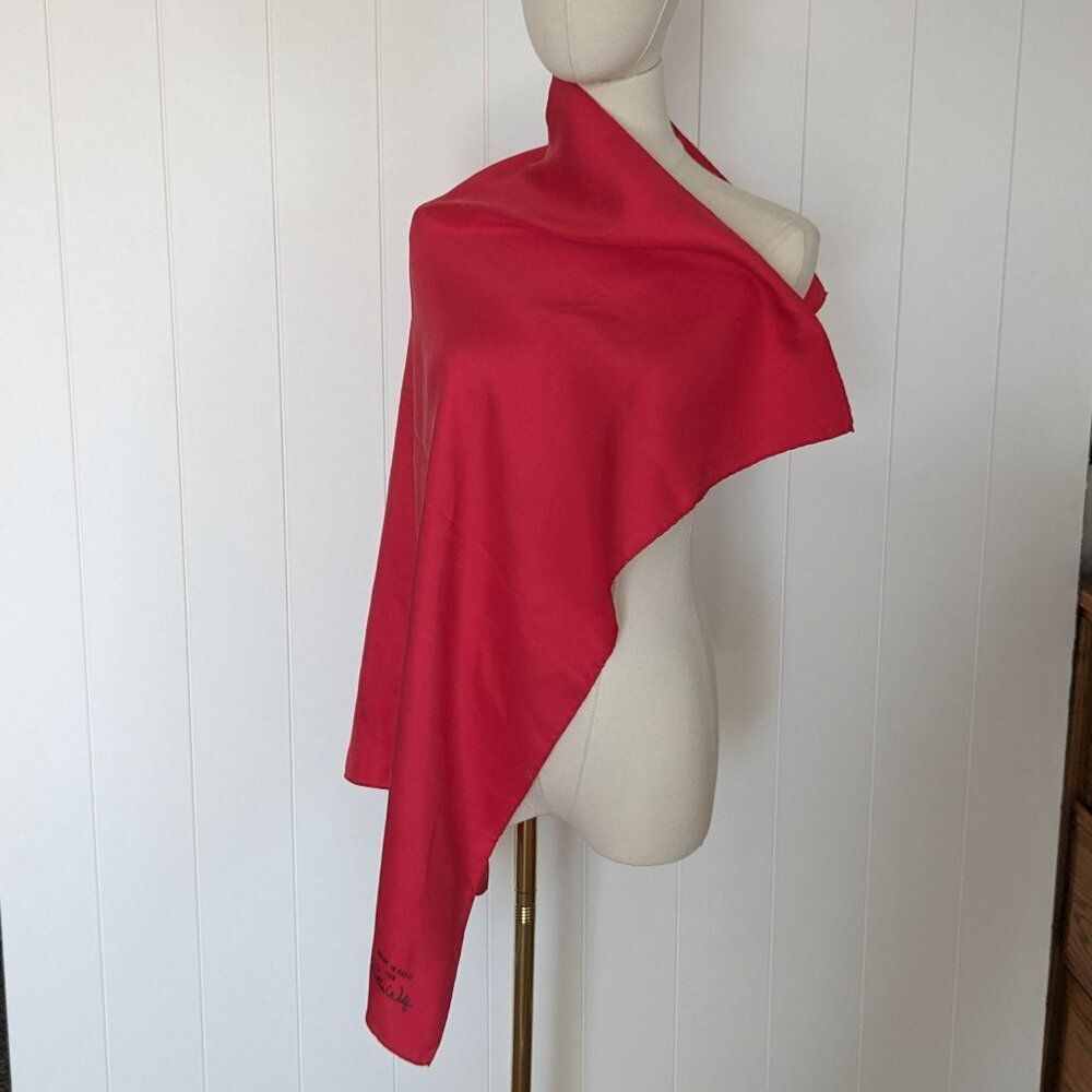 Vintage Esther Wolf Scarf - Large - Red - Made in Paris